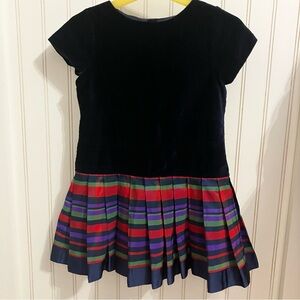 EUC Jacadi Navy Velour Party Dress - Size 4T